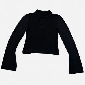 Urban Outfitters Black Cropped Mock Neck Long Sleeve Top – Women’s Size Small